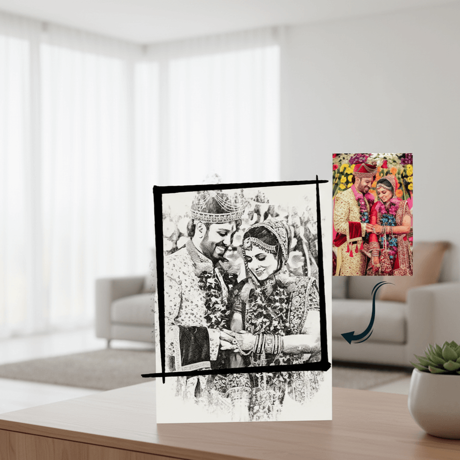 Customized Marriage Ceremony Pencil Art - Image 3