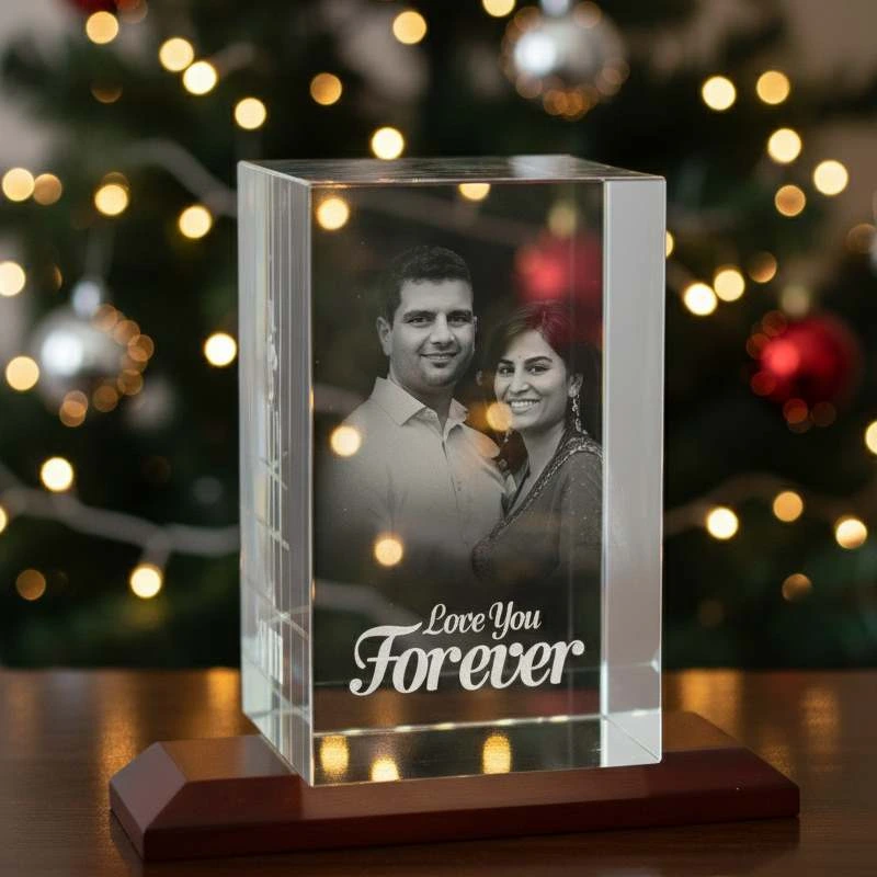 3D Laser Engraved Crystal For Couple - Image 2