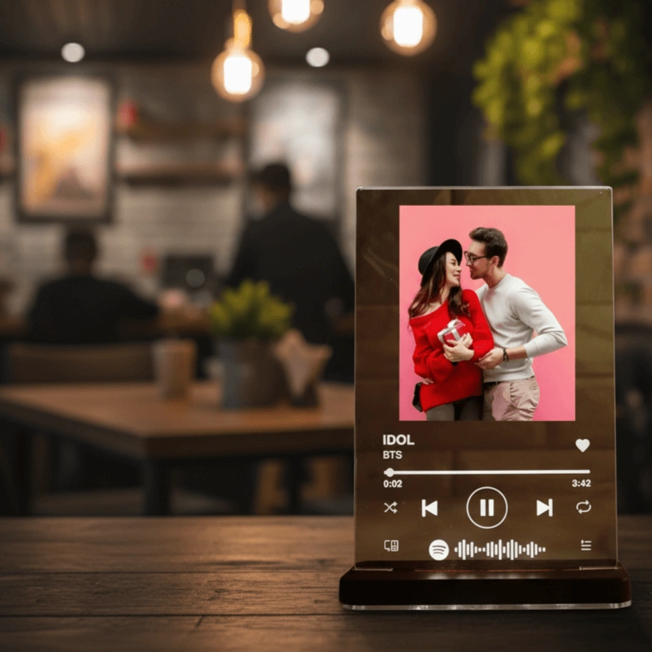 LED Acrylic Sportify Photo Frame With Light Stand